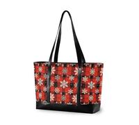 decor gift Sacs professionnels pour femmes avec fermeture éclair Motif Père Noël et renne pour infirmières avec déjeuner, Flocons de neige d'hiver à carreaux Red Buffalo