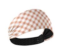 decor gift Serre-tête élastique pour femme Motif vichy or rose crème rafraîchissant pour salle de sport gym gym cintas para el cabello de mujer