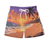 decor gift Short de bain à séchage rapide 2T -14 ans 2T, Palmier tropical Paradise Océan, 7 ans