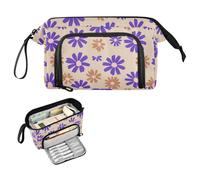 decor gift Style Russia Flower Trousse à crayons de grande capacité avec fente pour garçons Motif fleurs Marron Violet