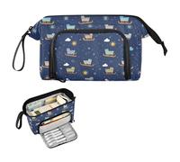 decor gift Trousse à crayons bleu marine de grande capacité multifonction pour fournitures scolaires préparées estuche para lapices para adolescents