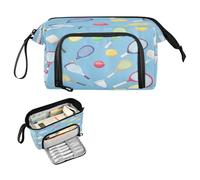 decor gift Trousse à crayons bleue de grande capacité avec poignée pour homme, université, estuche para lapices rose