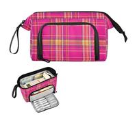 decor gift Trousse à crayons de grande capacité à carreaux rose fluo portable pour adolescents élémentaires caja para lapiceros