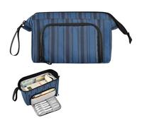 decor gift Trousse à crayons de grande capacité à rayures bleu marine et noire pour adolescents, garçons, lycée, estuche para lapices