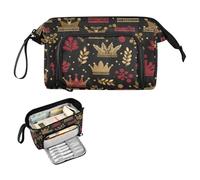 decor gift Trousse à crayons de grande capacité avec motif couronne dorée et rouge pour enseignant, école préparée, estuche de lapices para ninas