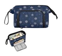 decor gift Trousse à crayons de grande capacité avec motif flocon de neige - Portable - Pour adolescentes et filles - Fournitures de rentrée scolaire - Funda para lapiz optico