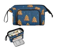 decor gift Trousse à crayons drôle avec couronne de morse bleu foncé de grande capacité avec fente pour étudiants universitaires fournitures scolaires cartuchera pequena para lapices