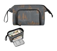 decor gift Trousse à crayons Sherpa avec fente pour femme Motif bateau d'élan Gris Grande capacité