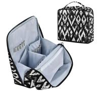 decor gift Trousse de maquillage avec séparateurs Noir et blanc Ikat