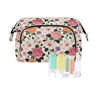 decor gift Trousse de maquillage de voyage étanche William Morris avec roses roses (mots longwords) pour femme