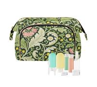 decor gift Trousse de maquillage étanche rose avec œillets et feuilles vertes William Morris pour trousse de voyage