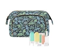 decor gift Trousse de maquillage légère avec feuilles d'algues et fleurs bleues William Morris (mots longwords) pour maquillage