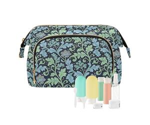 decor gift Trousse de maquillage légère avec feuilles d'algues et fleurs bleues William Morris (mots longwords) pour maquillage
