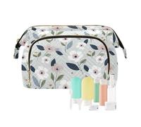 decor gift Trousse de toilette légère et mignonne avec motif de forêt tropicale et fleurs sauvages (mots longwords) pour femmes