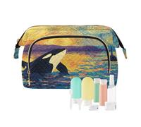 decor gift Trousse de toilette pour femme - Imperméable - Post-impressionnisme - Orca (mot long) - Porte-monnaie pour femme - Organisateur de maquillage