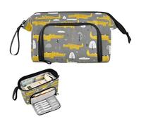 decor gift Woods Trousse à crayons de grande capacité avec fente pour étudiant, lycée, funda para lapiz optico Gris