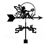 Décor Girouette Météo Montage Décoration de Cour, Girouette en Acier Inoxydable Scène de Ferme Indicateur de Direction du Vent Outils de Mesure Professionnels, Elfe