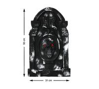 Décor gothique - Lápida con calavera central luminosa et détails gothiques - 50x31 cm