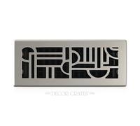 Decor Grates ADH412-NKL Art Deco Floor Register, Brushed Nickel, 4-Inch by 12-Inch