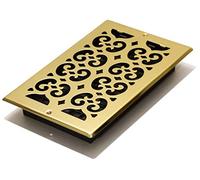 Decor Grates SP610W Scroll Design Registre de Plancher, Finition Laiton Brillant, 6x10 inches