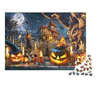 Décor Halloween Puzzle 1000 Pièces Adulte sans Poussière, Puzzle Difficile ManoirHalloweenénigme De Compétence Logique pour Une Activité Zen, Puzzle Cadeau d'anniversaire 7