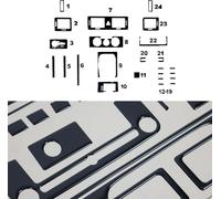 Décor intérieur Cockpit pour Skoda Fabia 1999-2007 2 Piano Noir Optique 24pcs