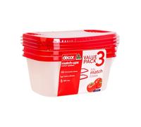 Décor Match-Ups Basic Lot de 3 pots de fleurs rectangulaires Rouge 1 l