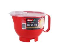 Décor Microsafe Carafe de 2 L avec Couvercle à Rabat | Cuisine, réchauffage et Cuisson à la Vapeur | Passe au Lave-Vaisselle et au congélateur - Rouge