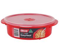 Décor Microsafe Récipient alimentaire rond | Évacuation de la vapeur | Passe au lave-vaisselle et au congélateur | Capacité de 750 ml - Rouge