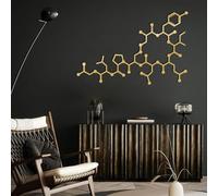 Décor moderne «molécule d’ocytocine» en métal pour le cabinet de travail | Décor mural en métal autour du motif «molécule d’ocytocine», prévu comme accent pour la chambre, l’entrée ou le bureau.