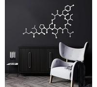Décor moderne «molécule d’ocytocine» en métal pour le cabinet de travail | Décor mural en métal autour du motif «molécule d’ocytocine», prévu comme accent pour la chambre, l’entrée ou le bureau.