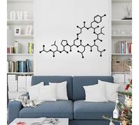 Décor moderne «molécule d’ocytocine» en métal pour le cabinet de travail | Décor mural en métal autour du motif «molécule d’ocytocine», prévu comme accent pour la chambre, l’entrée ou le bureau.