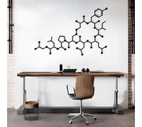 Décor moderne «molécule d’ocytocine» en métal pour le cabinet de travail | Décor mural en métal autour du motif «molécule d’ocytocine», prévu comme accent pour la chambre, l’entrée ou le bureau.