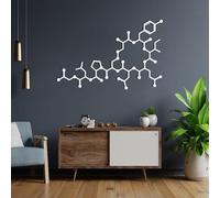 Décor moderne «molécule d’ocytocine» en métal pour le cabinet de travail | Décor mural en métal autour du motif «molécule d’ocytocine», prévu comme accent pour la chambre, l’entrée ou le bureau.