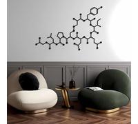 Décor moderne «molécule d’ocytocine» en métal pour le cabinet de travail | Décor mural en métal autour du motif «molécule d’ocytocine», prévu comme accent pour la chambre, l’entrée ou le bureau.