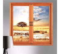 décor mural 3D Fenêtre d'art vue amovible Grassland autocollant Accueil Décor mural cadeau