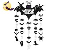 Decor mural des chauves-souris - couronne de cintre de porte d'entrée à la gueule de main à vie | Farmhouse Home Party Supplies | Décoration de fenêtre de maison hantée | Halloween Ghost Festival susp