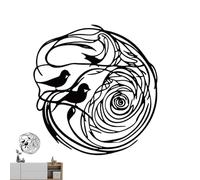 Décor Mural En Métal Corbeau | Art Mural De Sculpture D’oiseau Corbeau Noir | Décoration Suspendue Ajourée En Fer Pour La Maison, Le Jardin, La Cuisine, L'hôtel, Le Balcon Et Les Accents Muraux