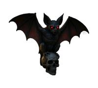 Décor Mural Gothique - Lampe Gothique | Lumière De Nuit LED | Sculpture De Résine De Crâne 3D Bat Avec Lumière De Nuit | Horrible Cary Ambiance Éclairage Décorations D'Halloween Pour Chambre D'évasion