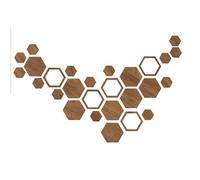 Décor mural hexagonal en bois - kit décoratif de 27 pièces pour la maison, le salon, la chambre à coucher | Décorations artisanales et créatives de bricolage, artisanat hexagonal personnalisable