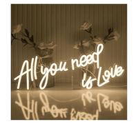 Décor Mural Lumière Enseigne Au Néon All You Need Is Love Pour Décoration Murale, Lumière LED, Proposition De Mariage, Confession, Fête À Domicile, 50cm×21cm(Warm)
