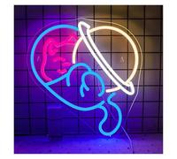 Décor Mural Lumière Enseigne Au Néon Astronaute Chat Planète Pour Décoration Murale Décoration De Chambre Créative Pour Chambre D'enfant Fête Bar Club Lampe USB 36.5cmx33cm
