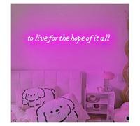 Décor Mural Lumière Enseigne Au Néon"To Live For The Hope Of It All"enseigne Murale De Musique Folk, Enseigne Au Néon Pour Chambre À Coucher, Toile De Fond Murale, Décoration De La Maison 70cm(B)