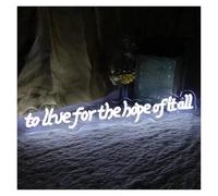 Décor Mural Lumière Enseigne Au Néon"To Live For The Hope Of It All"enseigne Murale De Musique Folk, Enseigne Au Néon Pour Chambre À Coucher, Toile De Fond Murale, Décoration De La Maison 70cm(UNE)