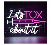 Décor Mural Lumière Lettre En Néon "Let's Tox About It" Pour Décoration Murale, Lumière LED Pour Injection, Beauté, Bureau De Chirurgie Esthétique
