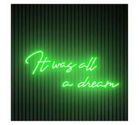Décor Mural Lumière Panneau Néon It Was All A Dream À Intensité Variable Alimenté Par USB Pour Chambre D'enfant Adolescent Bar Club De Bière Décoration Murale 40cmx22cm(Orange,Blue,Green,Silver,Black)