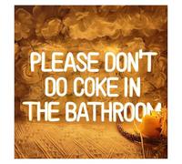 Décor Mural Lumière Please Don't Do Coke In The Bathroom Enseigne Au Néon Avec Lettres Alimentées Par USB, Convient Pour La Décoration Murale 23.5cmx43cm(B)