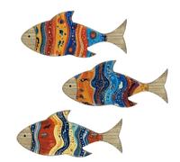 Décor Mural Poisson Tropical Bois - Set Ornements Suspendus Thème Été Pour Salon Chambre | Art Poisson Bois Style Côtier Plage | Décoration Nautique Maison, Chalet, Maison Lac | Disponible Sets 3/5/6