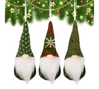 Décor Noël Gnomes Tricotés - 3 Pcs Rudolph | GNOME Nain sans Visage, Peluche Suspendue | Ornements de Noëls pour Arbre, Décorations Festives Hivernales Accessoires Maison