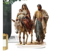 Décor plat de bureau 2D, statue plate en acrylique 2D,Figurine de scène de la Nativité d’ornement de bureau en acrylique - Figurine de chercheur spirituel à collectionner, nouveauté, ornements de tabl
